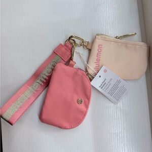 Lululemon Pink and Beige Wristlet Duo